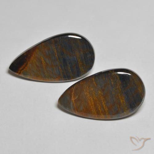 10.63ctw Naturale Multicolore Pietersite, Forma a pera, Opaco