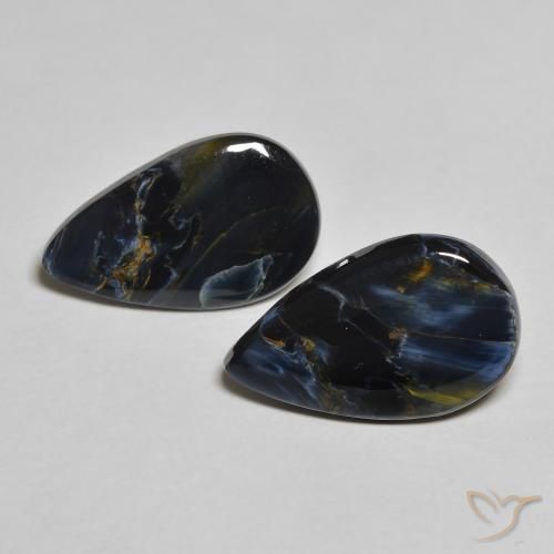 6.58ctw Naturale Multicolore Pietersite, Forma a pera, Opaco