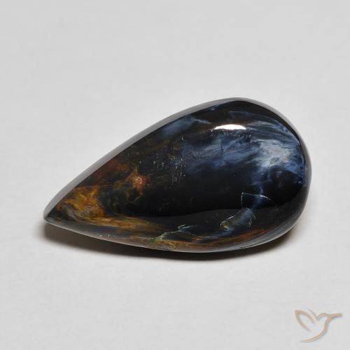 5.68ct Naturale Multicolore Pietersite, Forma a pera, Opaco
