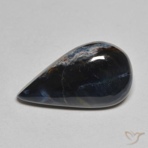 5.44ct Naturale Multicolore Pietersite, Forma a pera, Opaco