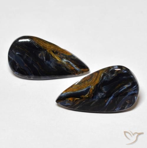 8.53ctw Naturale Multicolore Pietersite, Forma a pera, Opaco