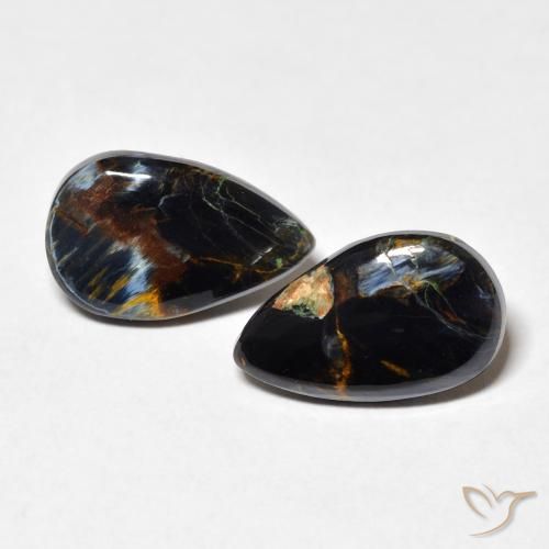 6.20ctw Naturale Multicolore Pietersite, Forma a pera, Opaco