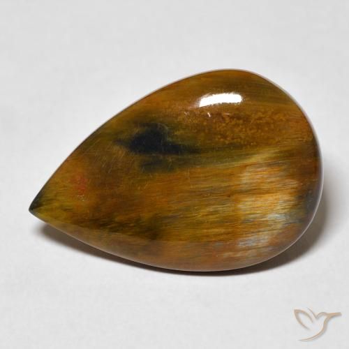 8.35ct Naturale Pan di zenzero marrone Pietersite, Forma a pera, Opaco