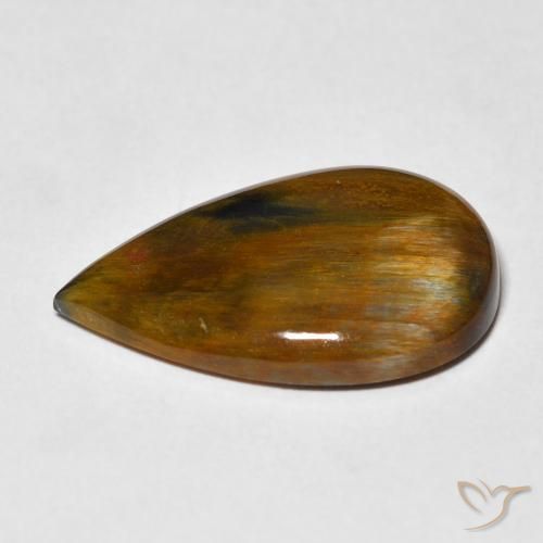 Pietersite Pan di zenzero marrone naturale da 8.35 ct, Forma a pera, Opaco