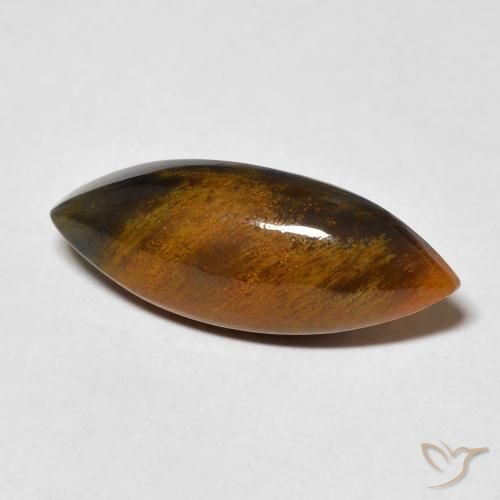 Pietersite Caramello Marrone naturale da 4.81 ct, Taglio marquise, Opaco