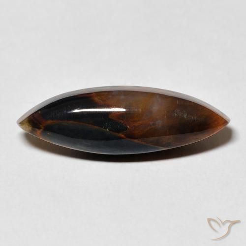 5.90ct Naturale Multicolore Pietersite, Taglio marquise, Opaco