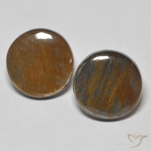 5.03ctw Naturale Multicolore Pietersite, Rotondo, Opaco