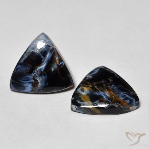 Gemme di Pietersite Multicolore naturale da 7.16 ct, Taglio trillion, Opaco