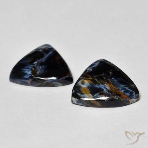 Gemme di Pietersite Multicolore naturale da 7.16 ct, Taglio trillion, Opaco