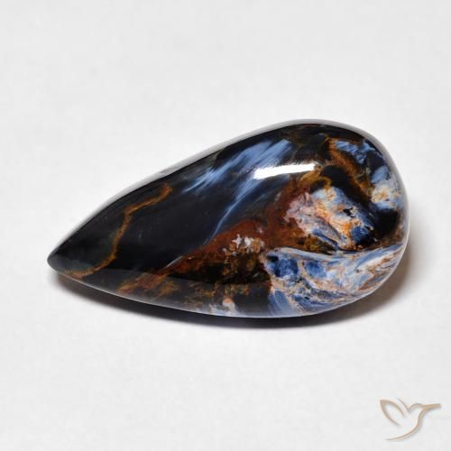 Pietersite Multicolore naturale da 7.28 ct, Forma a pera, Opaco