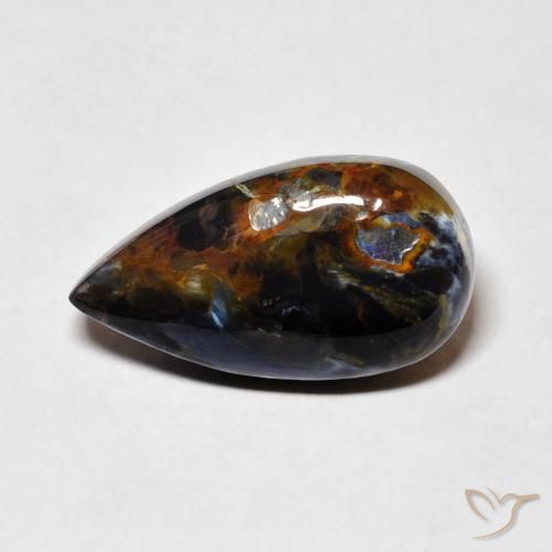 Pietersite Multicolore naturale da 6.42 ct, Forma a pera, Opaco