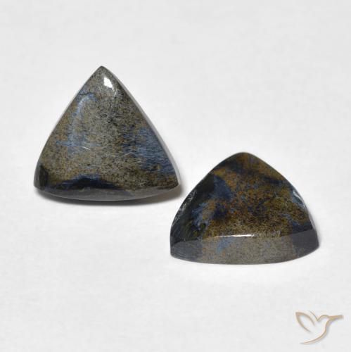 Gemme di Pietersite Multicolore naturale da 3.35 ct, Taglio trillion, Opaco