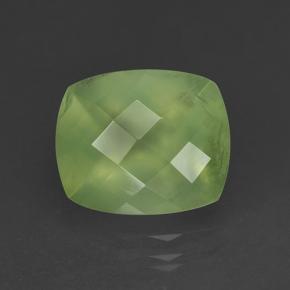 Prehnite naturale verde da 5,29 ct, taglio a cuscino, traslucido