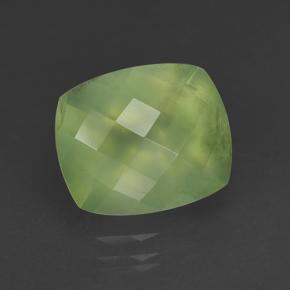 Prehnite naturale verde da 5,29 ct, taglio a cuscino, traslucido