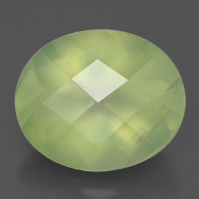 Prehnite naturale verde da 4,99 ct, trasparente, trasparente/traslucido