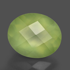 Prehnite naturale verde da 4,91 ct, trasparente, trasparente/traslucido
