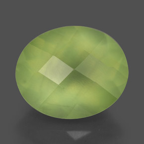 Prehnite naturale verde da 4,91 ct, trasparente, trasparente/traslucido