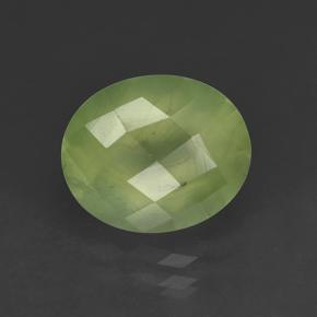 Prehnite naturale verde da 4,92 ct, taglio ovale, traslucido