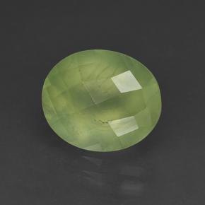 Prehnite naturale verde da 4,92 ct, taglio ovale, traslucido