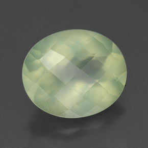 Prehnite naturale verde da 4,48 ct, trasparente, trasparente/traslucido