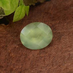 Prehnite naturale verde da 4,98 ct, taglio ovale, traslucido