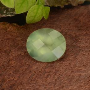 Prehnite naturale verde da 4,98 ct, taglio ovale, traslucido