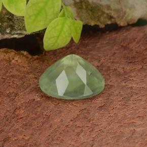 Prehnite naturale verde da 4,98 ct, taglio ovale, traslucido