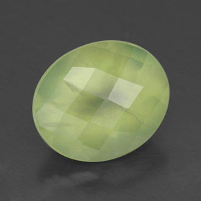 Prehnite naturale verde da 4,45 ct, trasparente, trasparente/traslucido