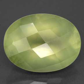 Prehnite naturale verde da 10,90 ct, trasparente, trasparente/traslucido