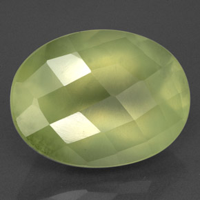 Prehnite naturale verde da 10,90 ct, trasparente, trasparente/traslucido