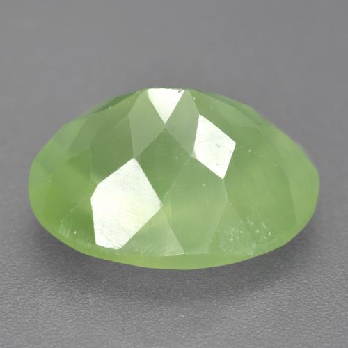 Prehnite naturale verde da 9,84 ct, taglio ovale, traslucido