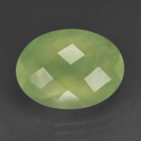 Prehnite naturale verde da 9,22 ct, taglio ovale, traslucido