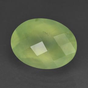 Prehnite naturale verde da 9,22 ct, taglio ovale, traslucido