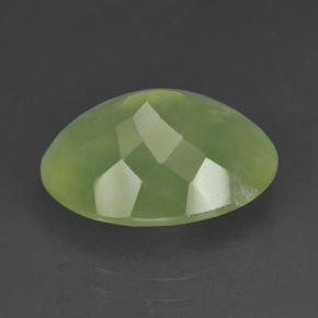 Prehnite naturale verde da 9,22 ct, taglio ovale, traslucido