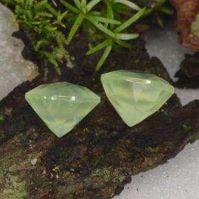 Prehnite naturale verde da 3,95 ct, taglio rotondo, traslucido