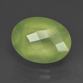 Prehnite naturale verde da 9,97 ct, taglio ovale, traslucido
