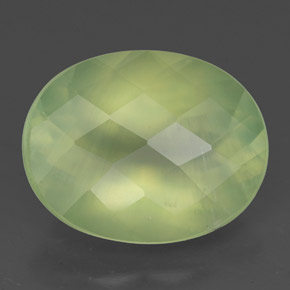 Prehnite naturale verde da 6,57 ct, trasparente, trasparente/traslucido