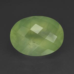 Prehnite naturale verde da 9,64 ct, taglio ovale, traslucido
