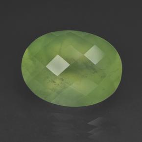 Prehnite naturale verde da 9,64 ct, taglio ovale, traslucido