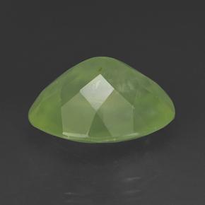 Prehnite naturale verde da 9,64 ct, taglio ovale, traslucido