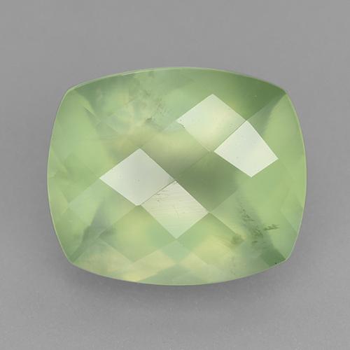 Prehnite naturale verde da 5,41 ct, taglio a cuscino, traslucido