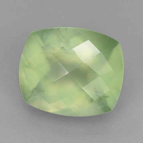 Prehnite naturale verde da 5,41 ct, taglio a cuscino, traslucido