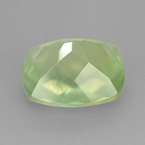 Prehnite naturale verde da 5,41 ct, taglio a cuscino, traslucido