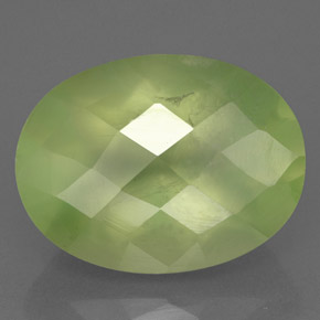 Prehnite naturale verde da 10,49 ct, trasparente, trasparente/traslucido