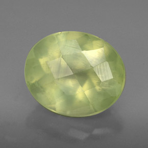 Prehnite naturale verde da 4,98 ct, trasparente, trasparente/traslucido