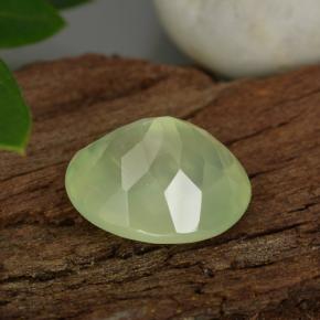 Prehnite naturale verde da 4,75 ct, taglio ovale, traslucido