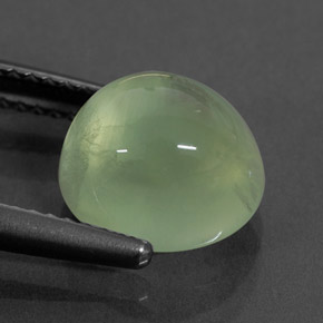 Prehnite naturale verde da 4,57 ct, trasparente, trasparente/traslucido