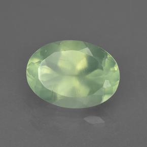 Prehnite naturale verde da 5,78 ct, taglio ovale, traslucido