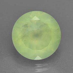 Prehnite naturale verde da 8,59 ct, taglio rotondo, traslucido