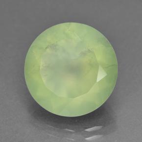 Prehnite naturale verde da 8,59 ct, taglio rotondo, traslucido
